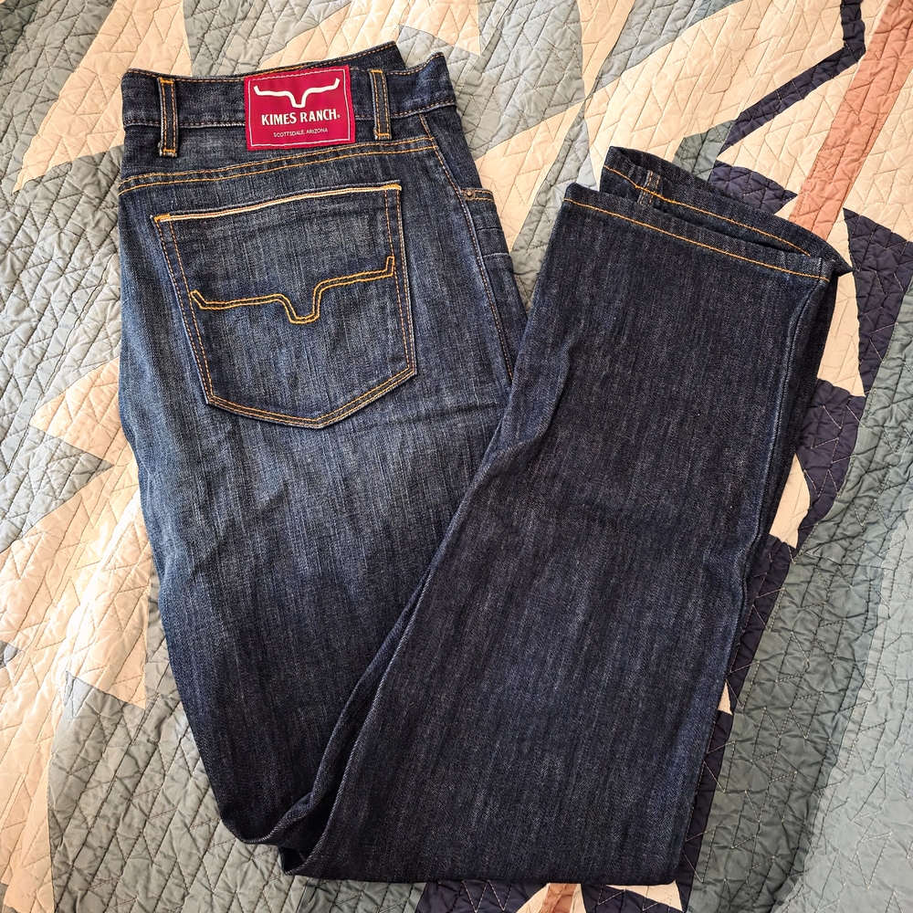 Kimes Ranch Men's Dark Indigo Straight Jeans